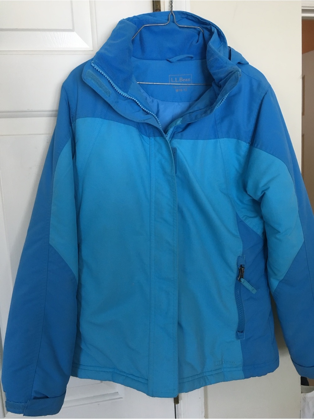 L.L. Bean Girls Med Kids 10-12 Two-Tone Blue Insulated Ski Jacket